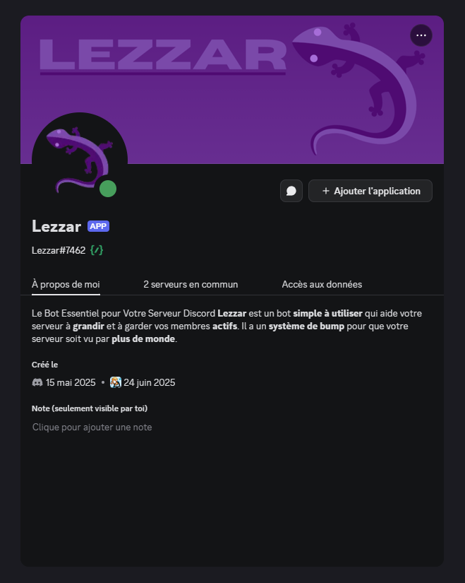 Bot Lezzar dans Discord